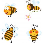 Wandsticker Bienen Set