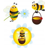 Wandsticker Bienen Set