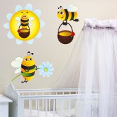 Wandsticker Bienen Set