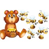 Wandsticker Bienen und Bären Set