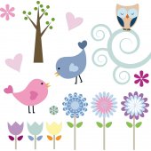 Wandsticker Blumen Set