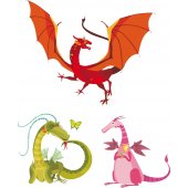 Wandsticker Drachen Set