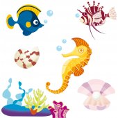 Wandsticker Fisch Set