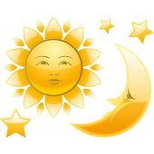 Wandsticker Mond mit Sonne