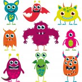 Wandsticker Monster Set