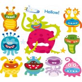 Wandsticker Monster Set