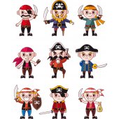 Wandsticker Piraten Set