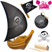 Wandsticker Piraten Set