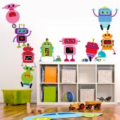 Wandsticker Roboter Set