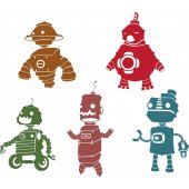 Wandsticker Roboter Set