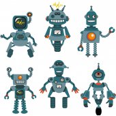 Wandsticker Roboter Set