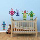 Wandsticker Roboter Set