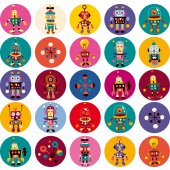 Wandsticker Roboter Set