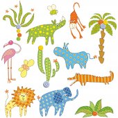 Wandsticker Tiere Set