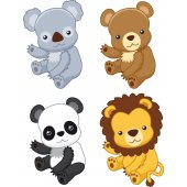 Wandsticker Tiere Set