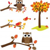 Wandsticker Vogel Set