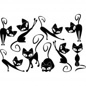 Wandtattoo Katze Set