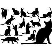 Wandtattoo Katzen Set