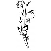 Wandtattoo Schmetterlingsblumen