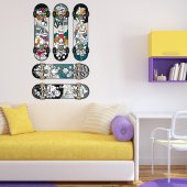 Wandtattoo Skateboard Set